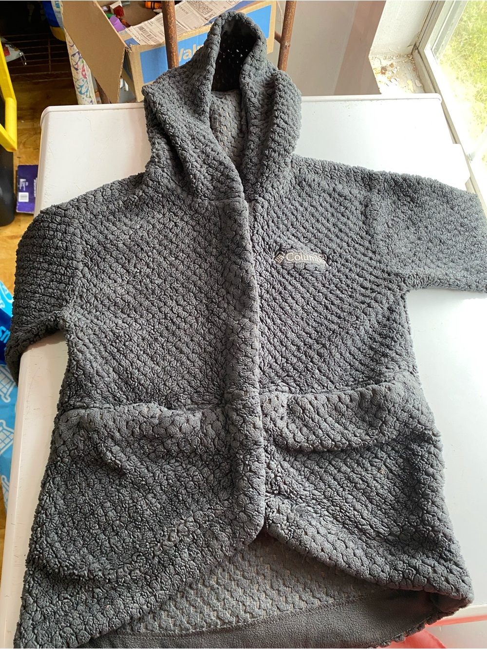 Columbia Kids Gray Textured Hooded Jacket